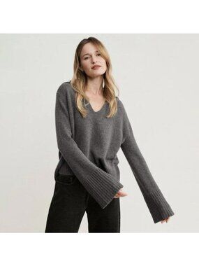 Jenni Kayne Frances Cashmere Sweater in Grey Size S